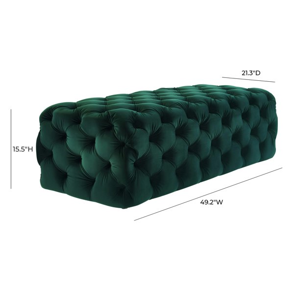 Furniture Edit Kaylee Green Velvet Ottoman