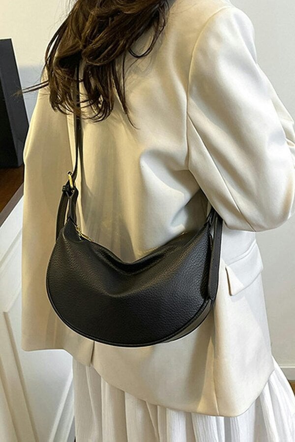 XY LONDON Crescent Shape Shoulder Bag With Crossbody Strap
