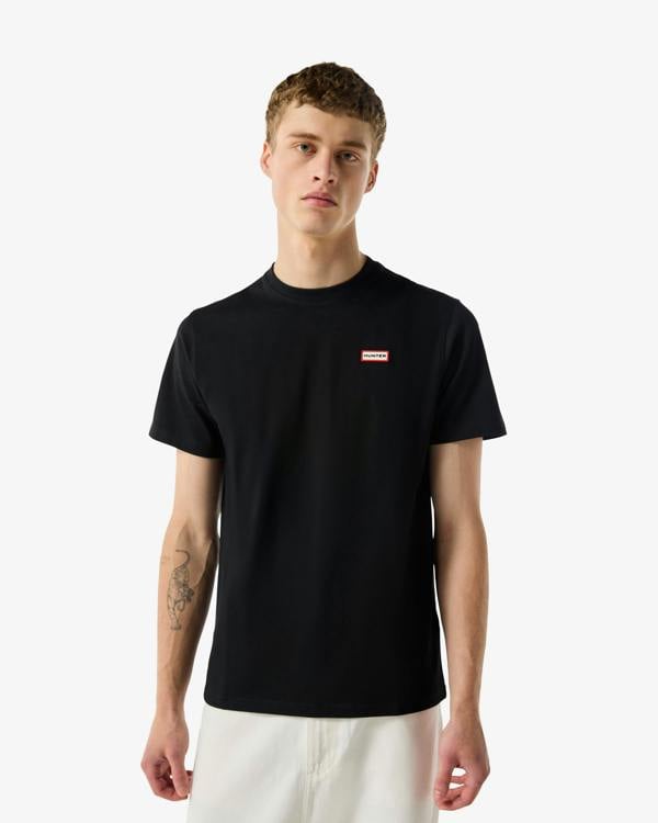 Hunter Red Label Essentials Mens Logo T-Shirt - Black | CHO | Designer Mens Short Sleeve T-Shirts