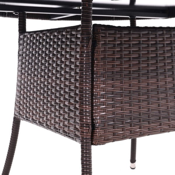 105cm Round/ Square Coffee Table Bistro Outdoor Garden Patio Tables & Parasol Hole Garden Dining Table Living and Home