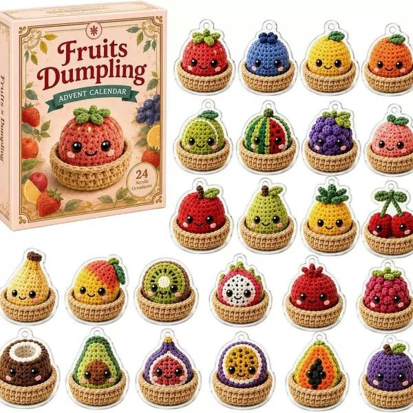 Obasyhig Hand-Knitted-Style Christmas Advent calendar - Fruit