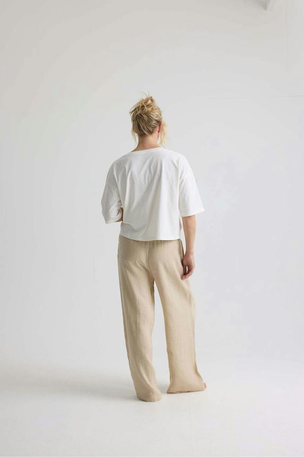 Pretty You London Relaxed Cotton T-Shirt In Coconut Milk