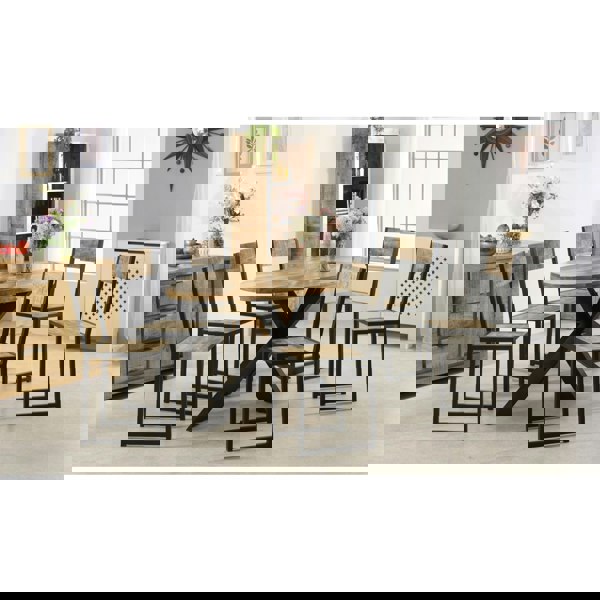 IH Design Valor Mango Wooden 6 8 Seater Oval Dining Table