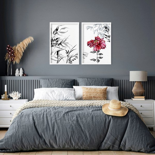 Art decor for walls | set of 2 Japanese wall art prints for bedroom