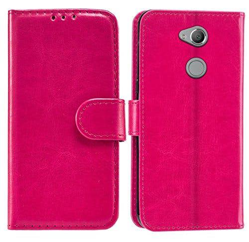 KAV Sony Xperia XA2 Case, Premium PU Leather Wallet Case Cover - Pink