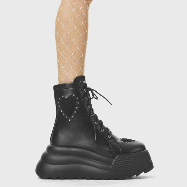 Lamoda Lone Ranger Black Heart Accent Chunky Sneakers Fashionable Streetwear