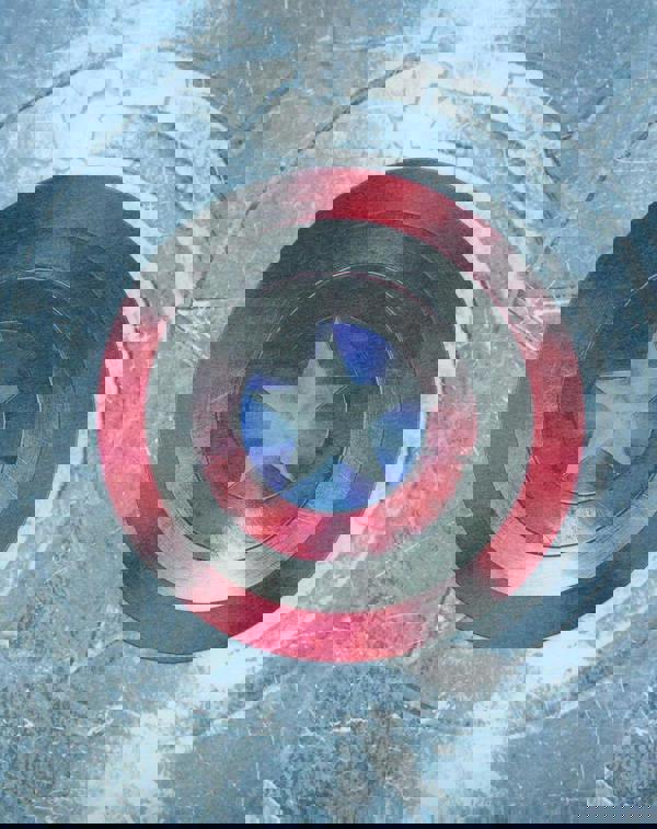 Marvel Mens White Captain America Shield Short Sleeved T-Shirt