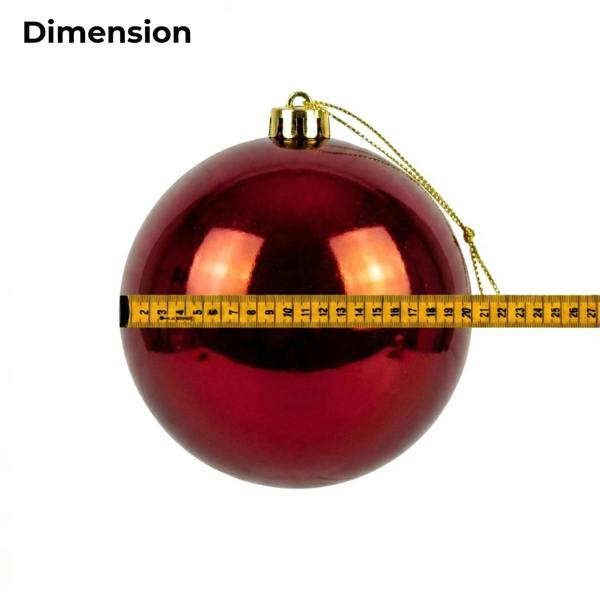 Shatchi 20cm Dark Red Glossy Christmas Bauble for Festive Trees, Mantels and Seasonal Home Décor