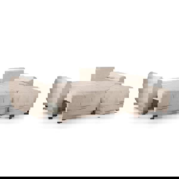 Furnishings For Less Zura Plush Velvet Large 3 Seater L Shaped Universal Corner Sofa Bed