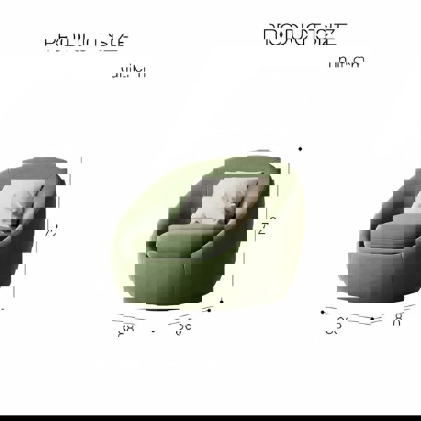 Rit Concept Watanabe Round Lounge Chair, Green Or White