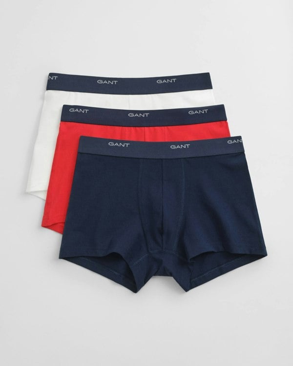GANT 3-Pack Mens Core Trunks with Logo Waistband - 105 Multicolour