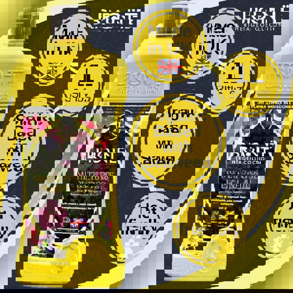 Bronte Heritage Multi-Purpose Plant Fertiliser 1L Concentrate. Organic, seaweed-enriched, plant-based, pet-friendly. Makes 300L