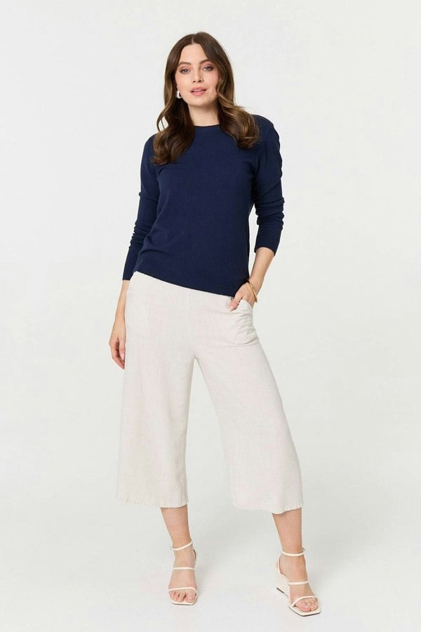 Navy | Plain Soft Knit Long Sleeve Jumper
