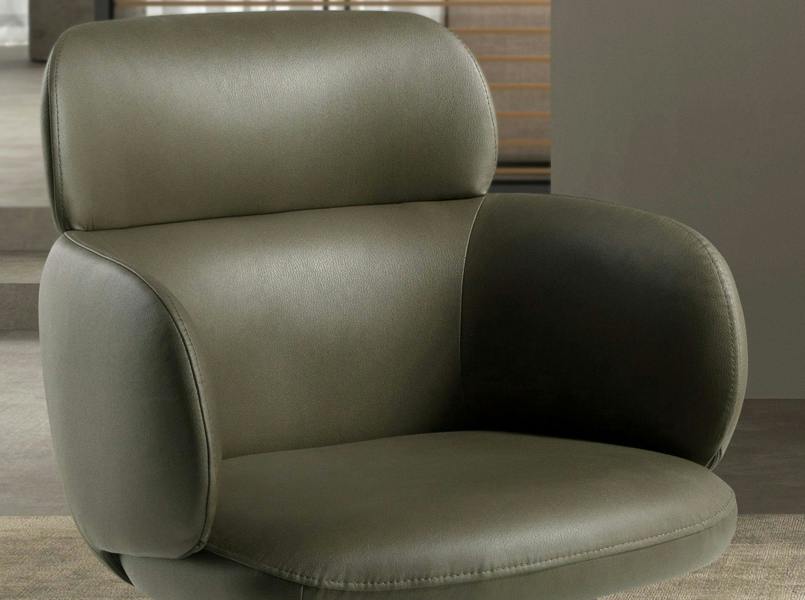Angel Cerdá Swivel Chair in Olive Green Leatherette 4202