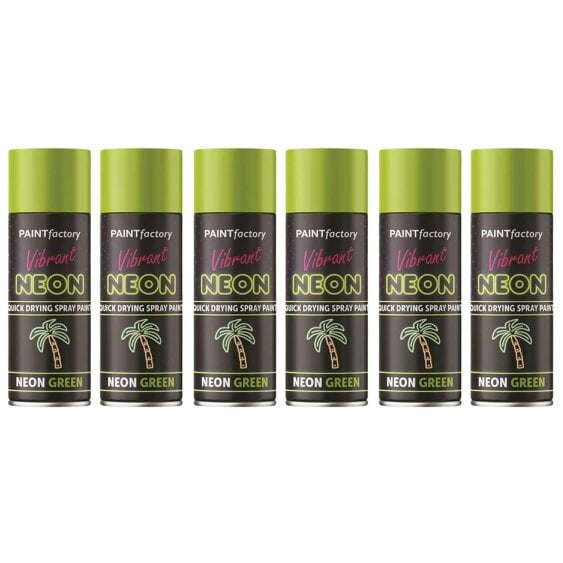 Paint Factory 6X  Fluorescent Neon Green Spray Paint 200ml
