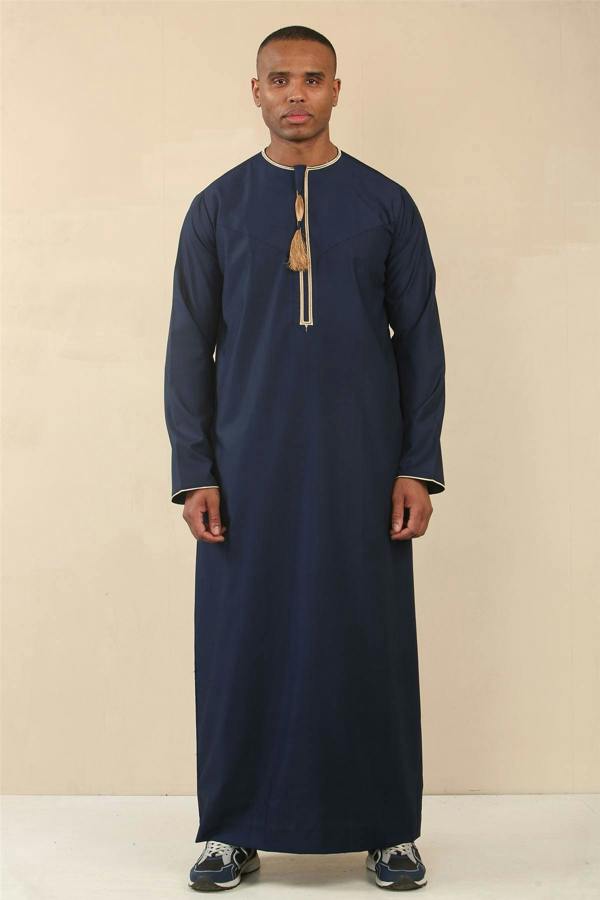 Infinity Leather Men's Omani Eid Thobe  Saudi Emirati Jubba Robe
