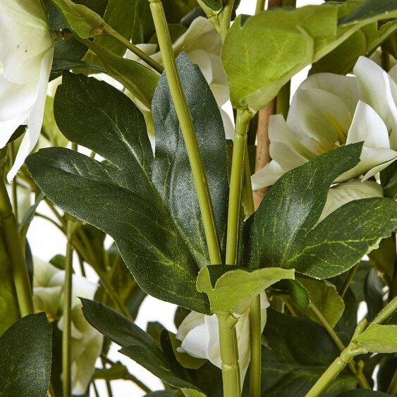 Wyld Haus Large Artificial Plant White Hellebore Flowers In Grey Pot