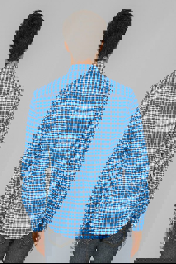 ENORSIA Men Button Down Collar Long Sleeve Shirt