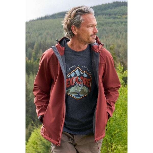 Mountain Warehouse Mens Mountain Explorer Organic Cotton T-Shirt - Grey