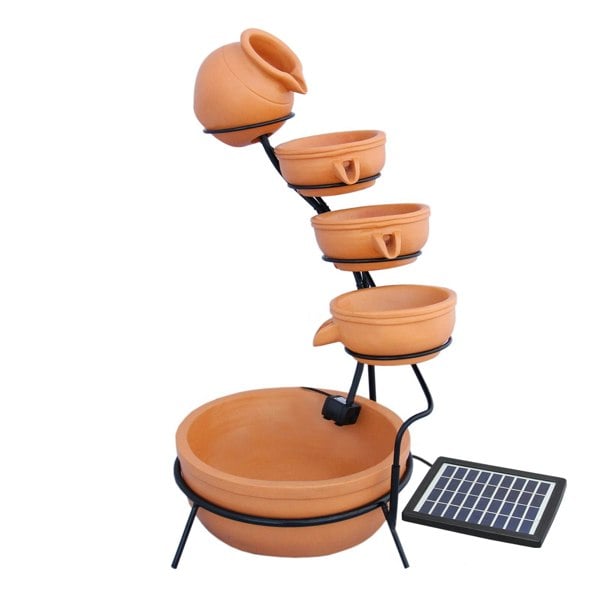 Monstershop Terracotta 4 Tier Spilling Bowls Water Feature