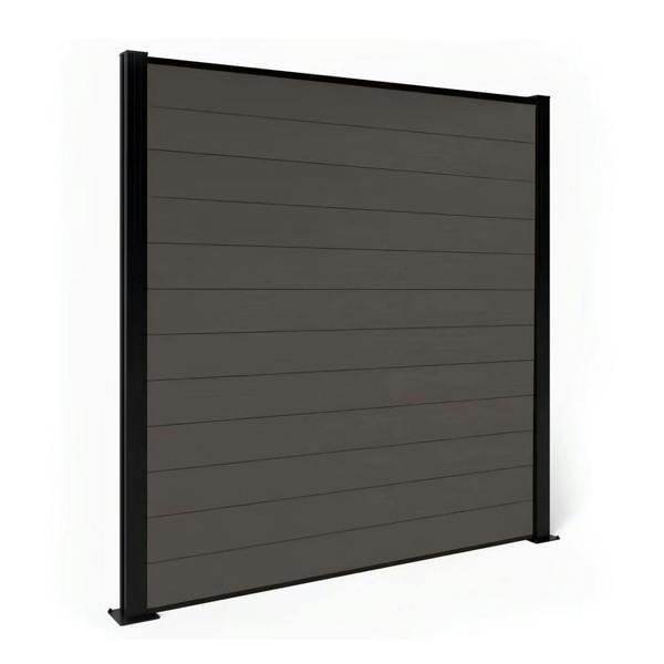 Britwall Composite Fence Panel Kit, Light Grey | 1.8m x 1.8m | Includes Panels, Post & Fixings | Eco-Friendly, Low Maintenance