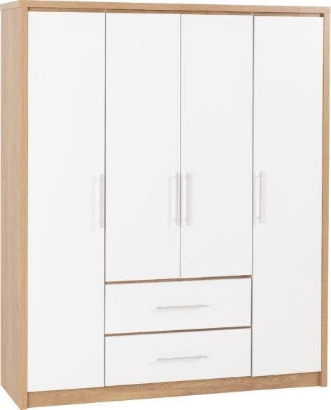 Seconique Seville 4 Door 2 Drawer Wardrobe