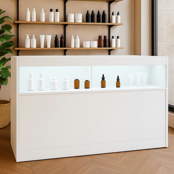Monstershop LED Retail Shop Counter B1500 - White