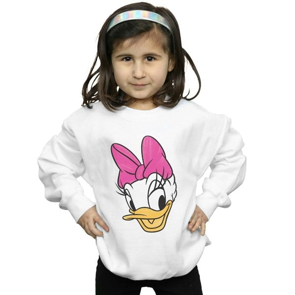 Disney Girls Daisy Duck Head Painted Sweatshirt - White