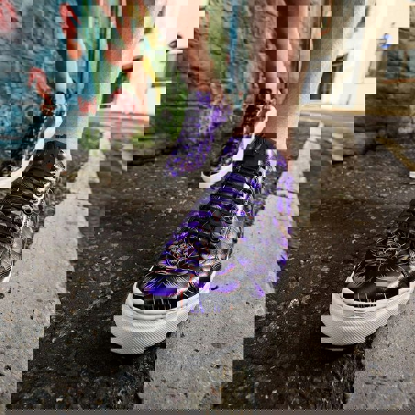 Embassy London Exstatic - Low Purple - Men's low top white sole Italian leather trainer