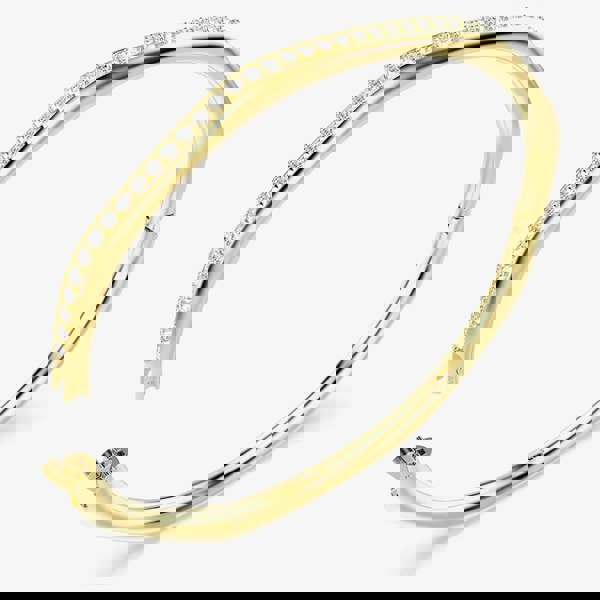 Swarovski Dextera Gold Tone Plated Small Octogan White Crystal Bangle 572458