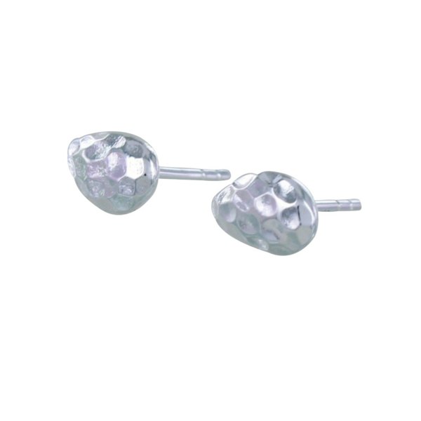 Sterling Silver Ripple Sand Stud Earrings - Reeves & Reeves