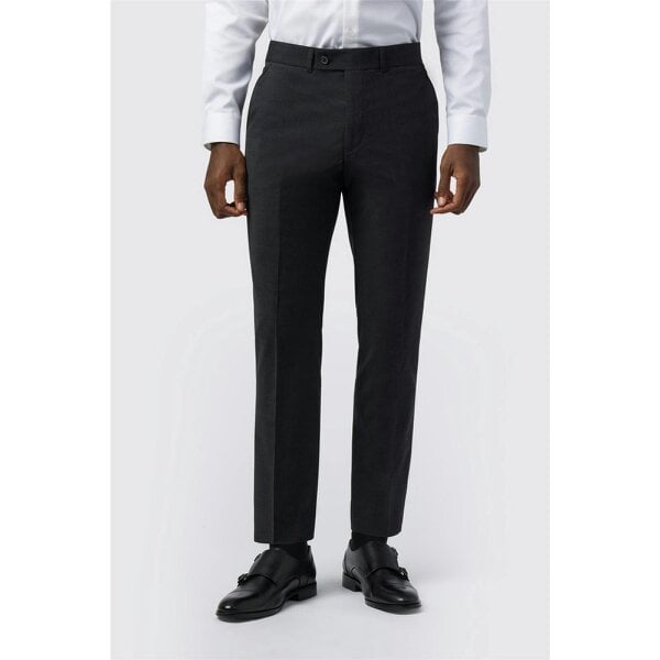 Alexandre Silver Alexandre Tailored Fit Charcoal Wool Blend Stretch Trousers