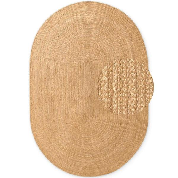 Braided Jute Rug Oval Rangpur Natural Gold