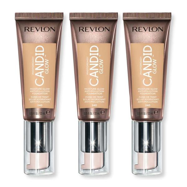 Revlon 3 x Revlon Photoready Candid Moisture Glow Foundation - 240 Natural Beige