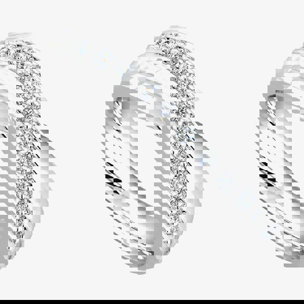 T. H. Baker 9ct White Gold Diamond Crossover Ring 9110/9W/DQ10