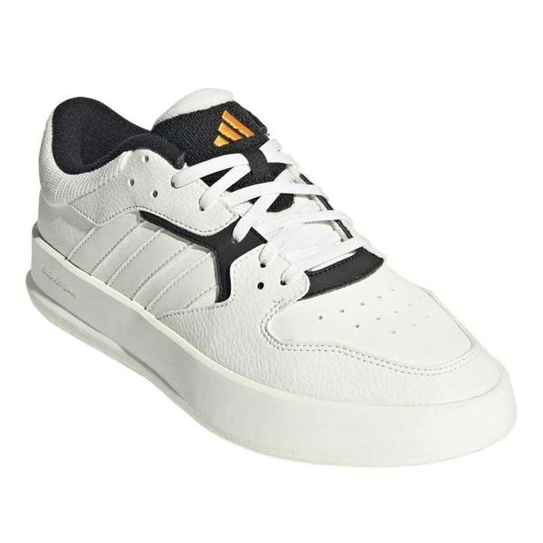 Adidas Mens Court 24 Full Grain Leather Shoes - White/Orange - 