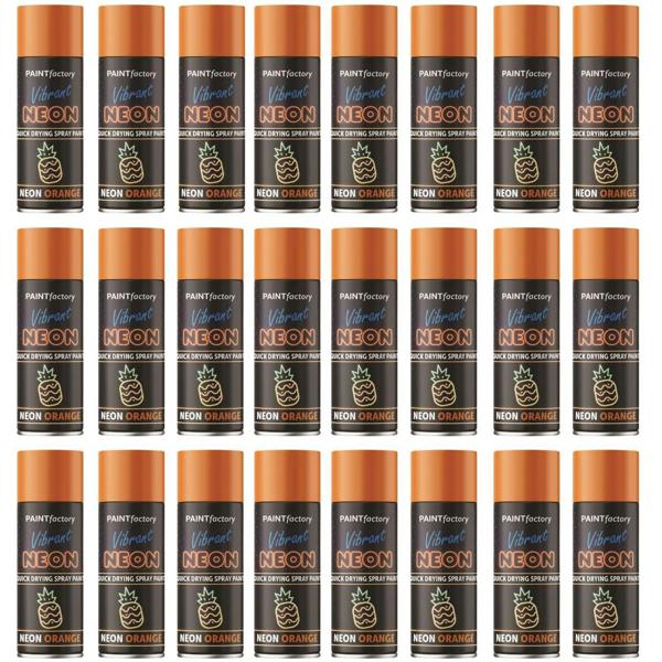 Paint Factory 24X - Paint Factory Fluorescent Neon Orange Spray Paint 200ml