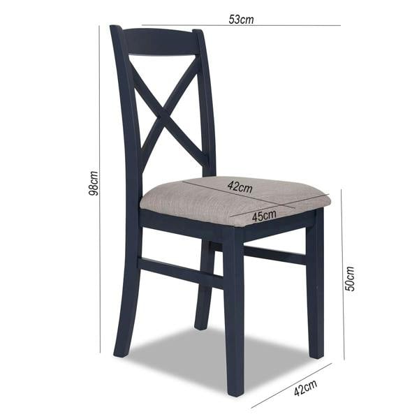 Statement Furniture Florence Crossback Dining Chair with Upholstered Seat