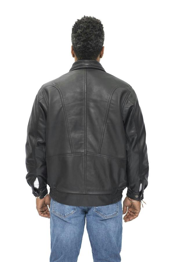 Infinity Leather Mens Classic Harrington Bomber Leather Jacket-Minsk
