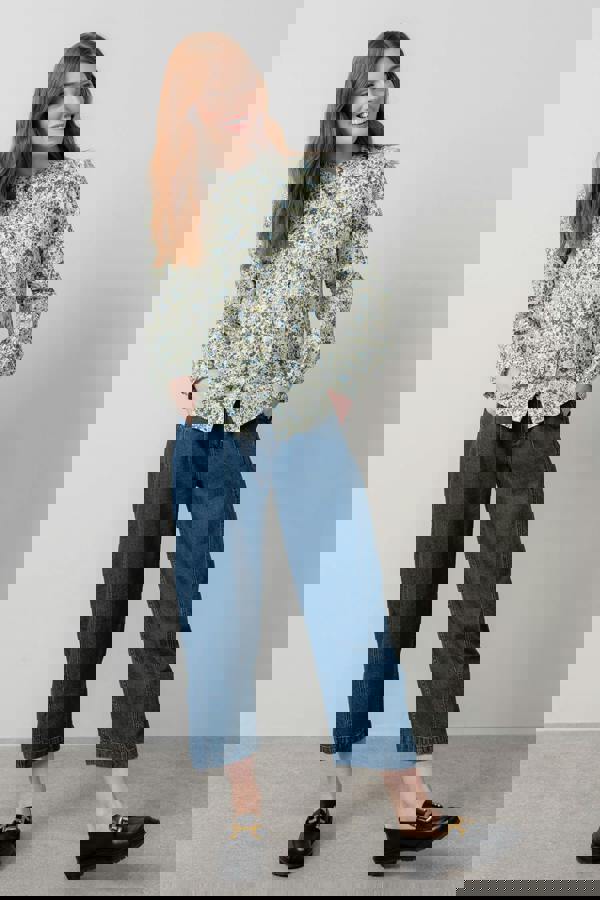 Lily & Me Rachel Organic Cotton Frill Blouse Moss