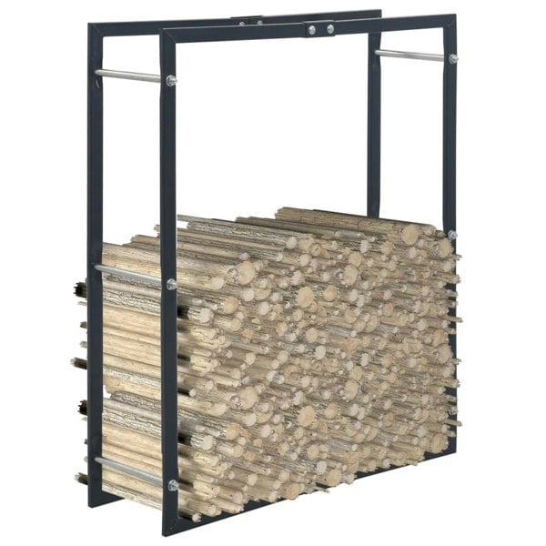Berkfield Firewood Rack Black 80x25x100 cm Steel