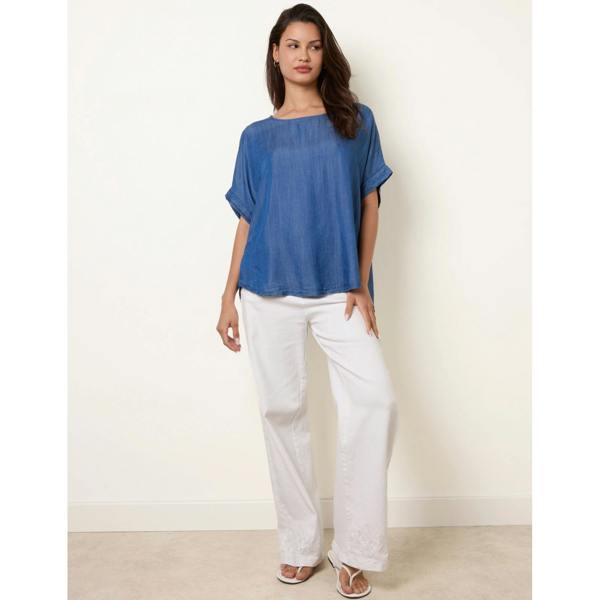 Blue Vanilla Mid Denim Wash Top