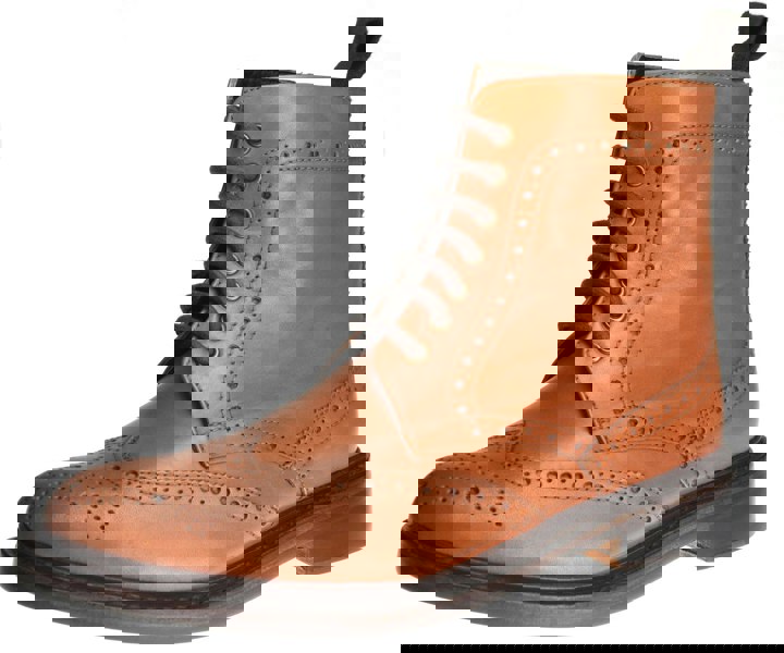 Frank James Benchgrade Moreton Leather Sole Welted Lace Up Brogue Dealer Boots