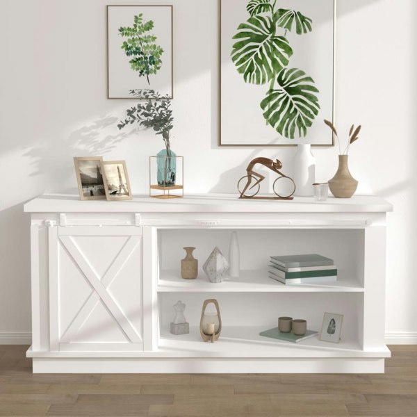 Berkfield Mini Sliding Cabinet Door Kit Carbon Steel White 200 cm