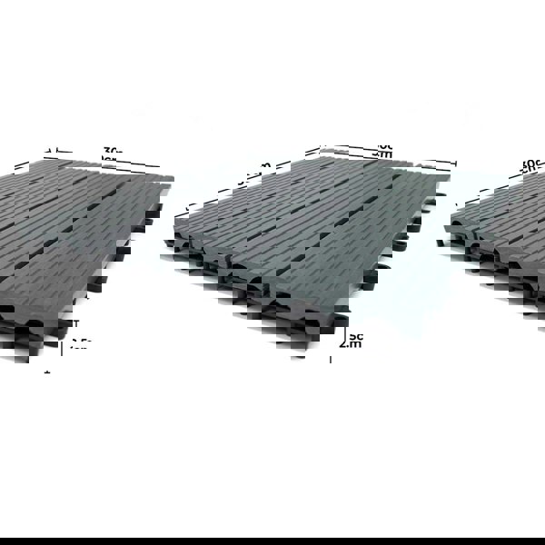 Monstershop 66 x WPC Decking Floor Tiles 30x30cm - Grey