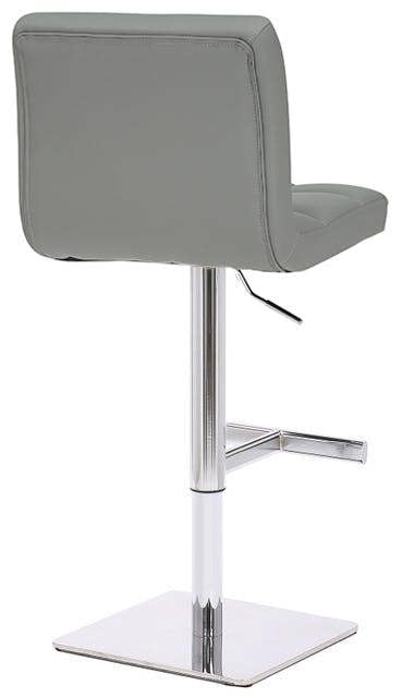 Lamboro Allegro Deluxe Kitchen Bar Stool, Faux Leather, Height Adjustable with Backrest, Breakfast & Home Barstool, Grey