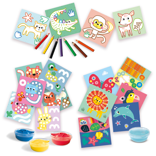 SES Creative My first - 3 in 1 Fingerpainting, colouring and sticking sha