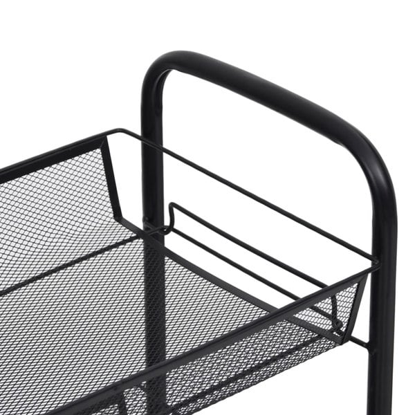Berkfield 4-Tier Kitchen Trolley Black 46x26x85 cm Iron