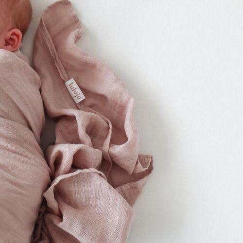 Lulujo - Cotton Swaddle - Mushroom & Sand - 2 Pack