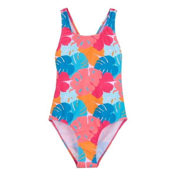 Regatta Girls Katrisse Tropical Leaves One Piece Swimsuit - Multicoloured - 
